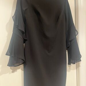 Calvin Klein Elegant Black Ruffle Sleeve Dress size 4